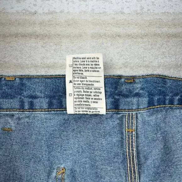 Vintage Carhartt Carpenter Jeans Baggy Wide Leg Fit Light Wash Denim 90s